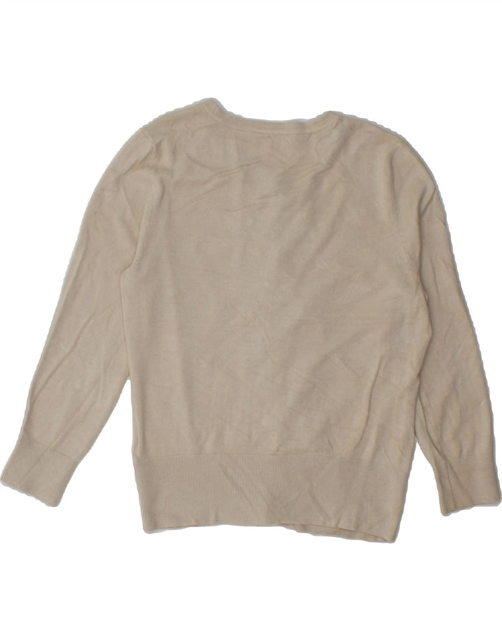 COAST Womens Crop 3/4 Sleeve Cardigan Sweater UK 12 Medium Off White Vintage Coast and Second-Hand Coast from Messina Hembry 
