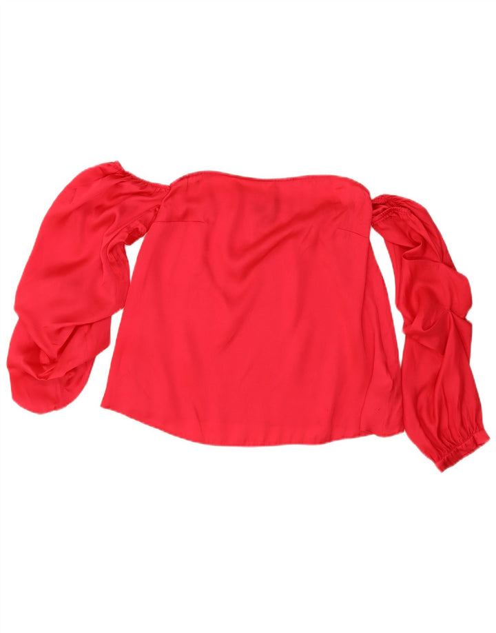 Lipsy Womens Off Shoulder Top UK 10 Lille rød polyester