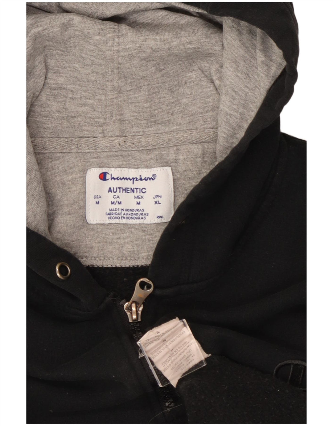 Champion Herre hættetrøje med lynlås mellem sort bomuld