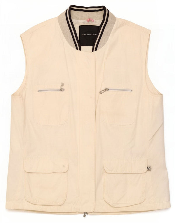 Sergio Tacchini Womens Utility Jacket UK 48 Medium Off White Polyamid