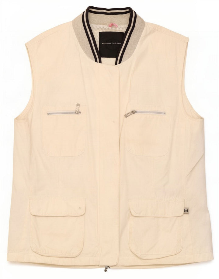 Sergio Tacchini Womens Utility Jacket UK 48 Medium Off White Polyamid