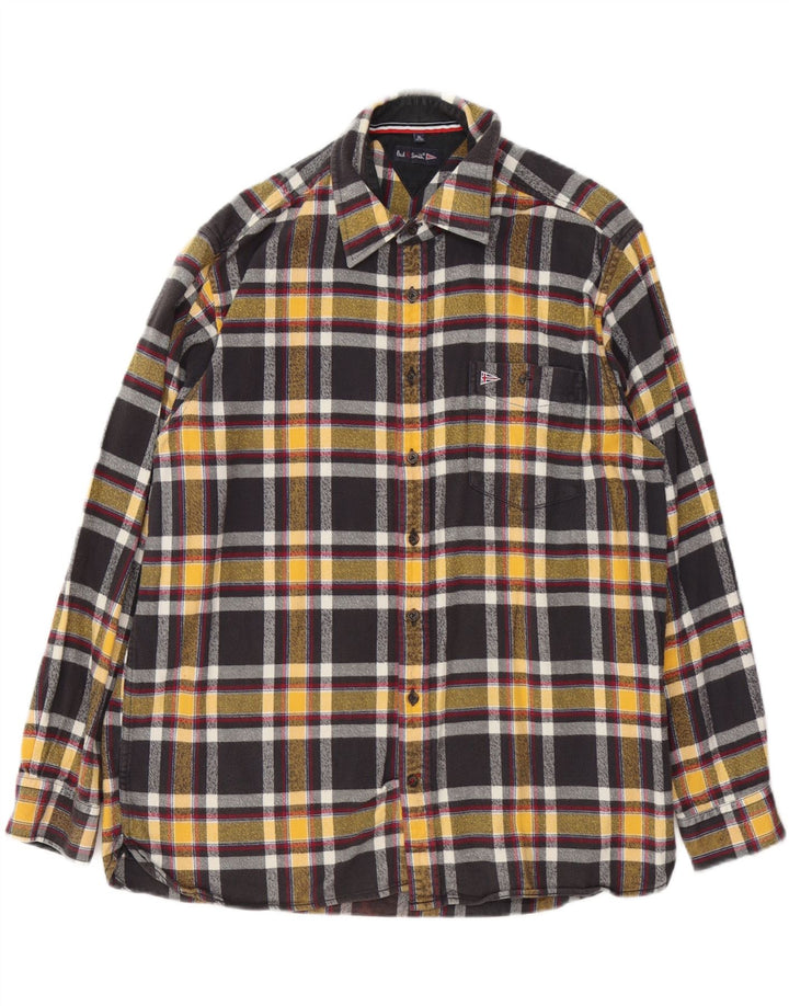 PAUL SMITH Ternet flannelskjorte herre str. 43/44 XL Sort plaid bomuld