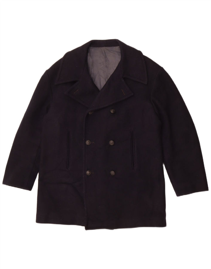 Vintage Herre Pea Coat IT 52 XL Navy Blue