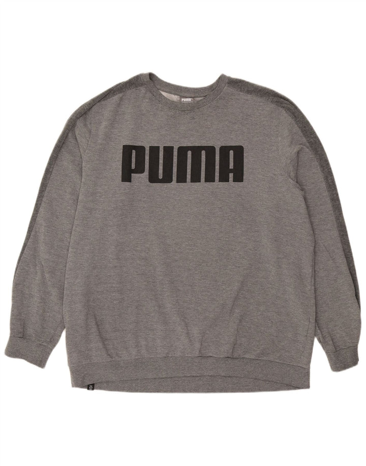 PUMA Grafisk sweatshirt til mænd 2XL Grå bomuld
