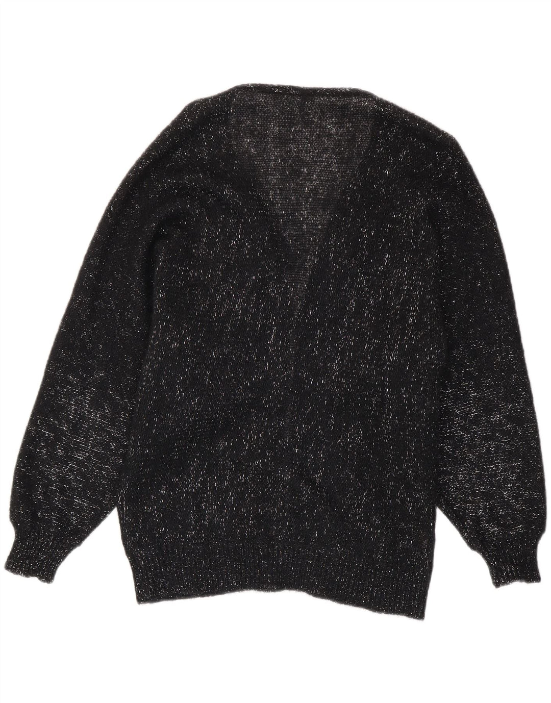 VINTAGE Womens Cardigan Sweater UK 14 Medium Black