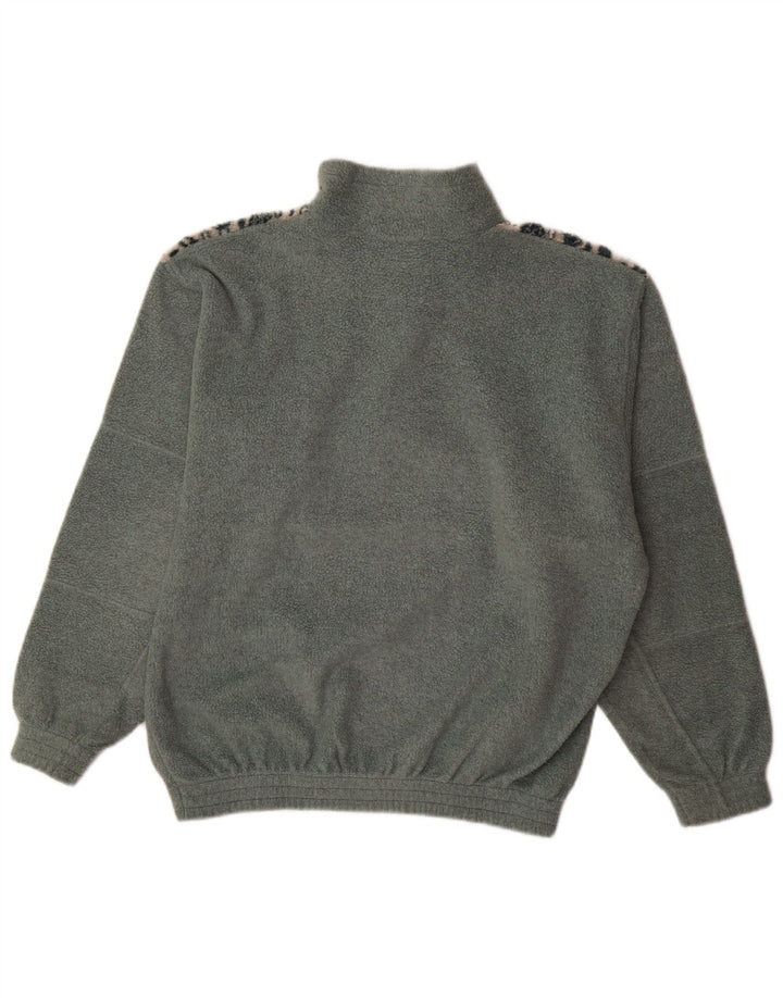 Gymnasium Herre Button Neck Fleece Jumper Medium Grøn Geometrisk Polyester