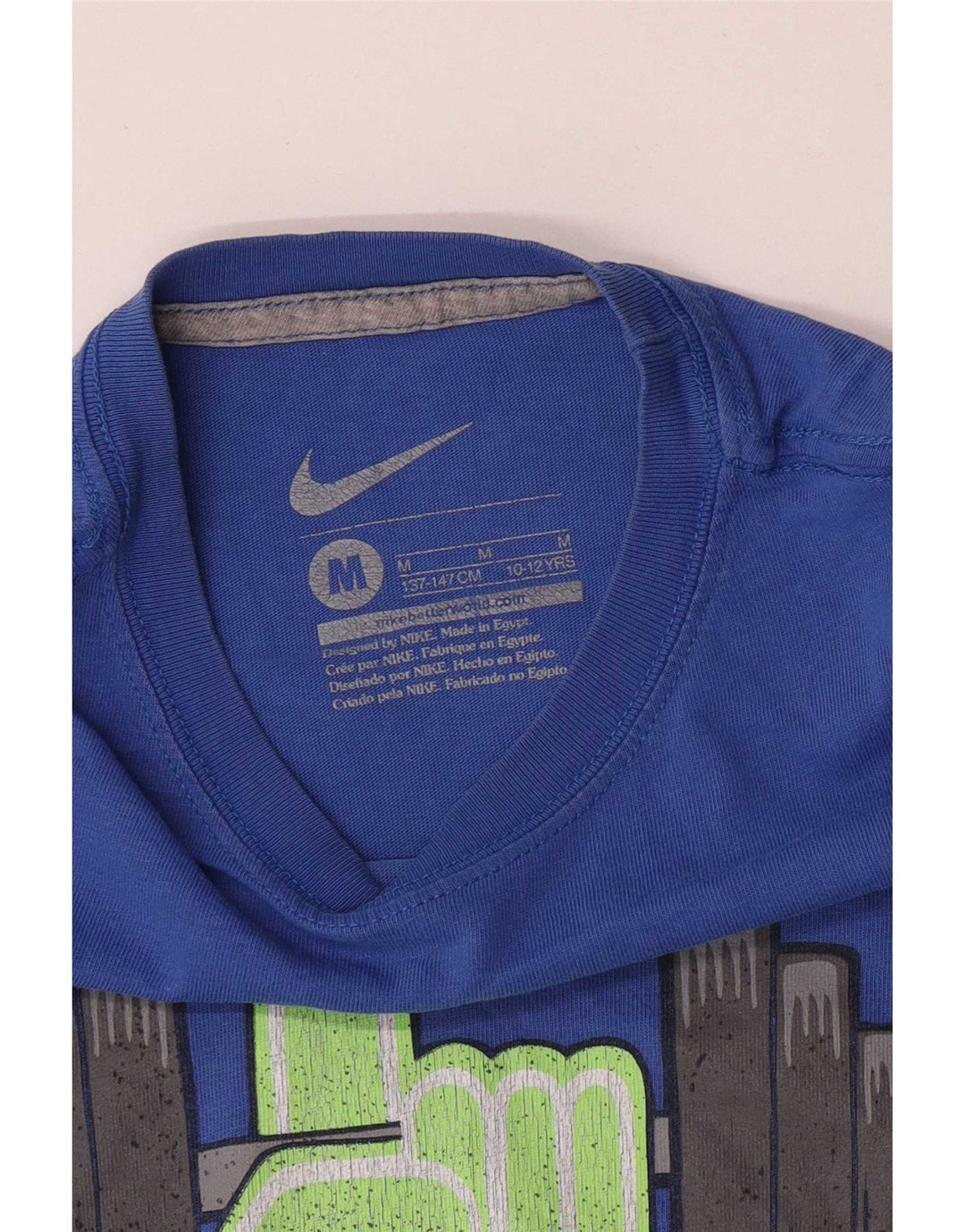 Nike drenge grafisk t-shirt top 10-11 år mellemblå