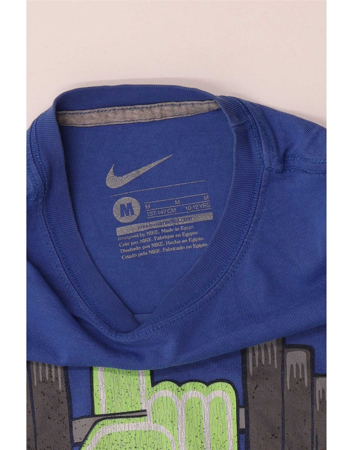 Nike drenge grafisk t-shirt top 10-11 år mellemblå