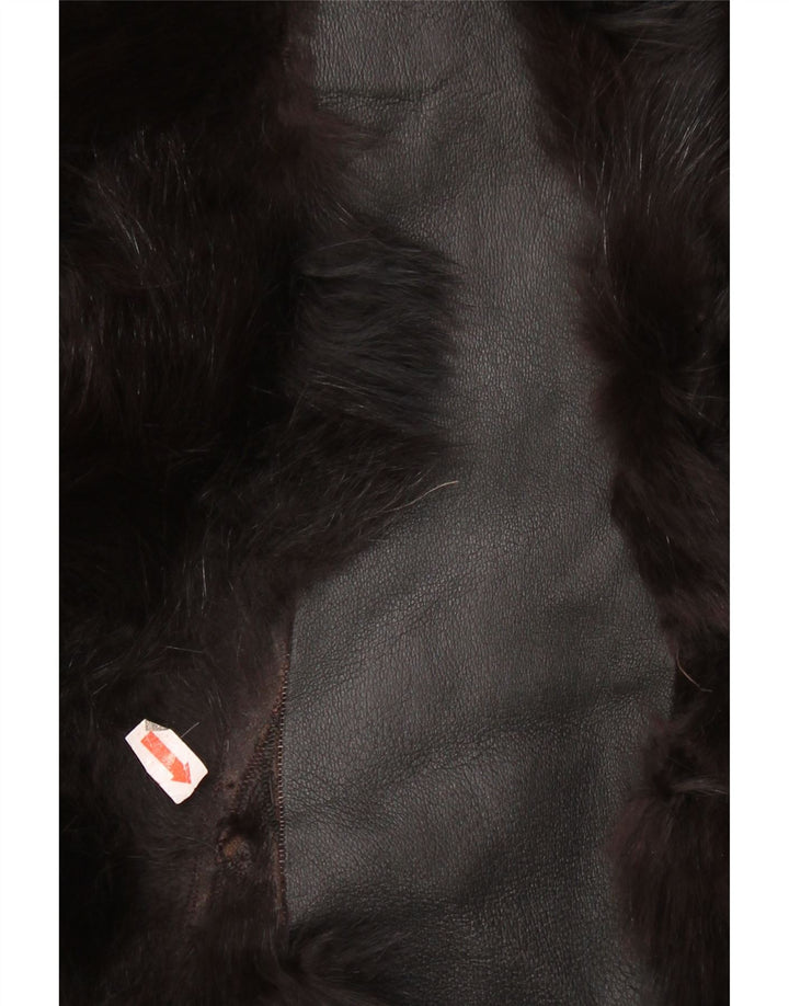 Vintage damepels læderjakke UK 14 Medium Sort