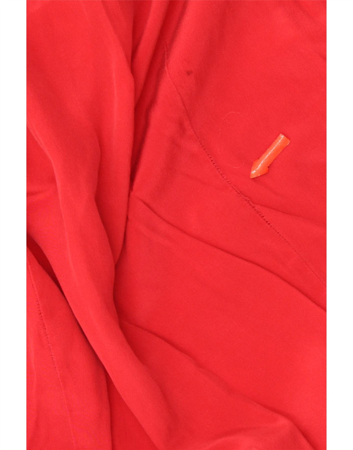 Andrea Mare Dame Skjorte Bluse UK 16 Large Red Silk