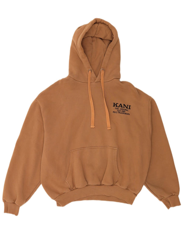 Karl Kani Dame Grafisk Oversized Hoodie Jumper UK 14 Medium Brun Bomuld