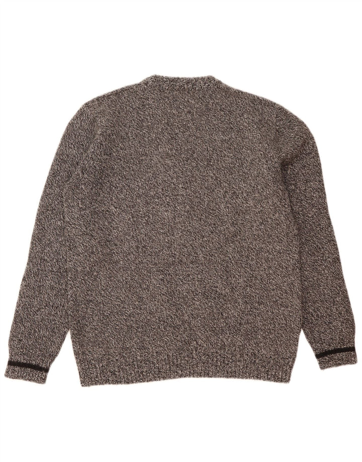 Fred Perry Herre trøje med rund hals, stor grå flekket uld