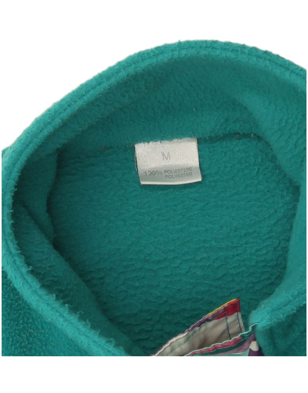 Basic Herre knap hals Fleece Jumper Medium turkis geometrisk polyester