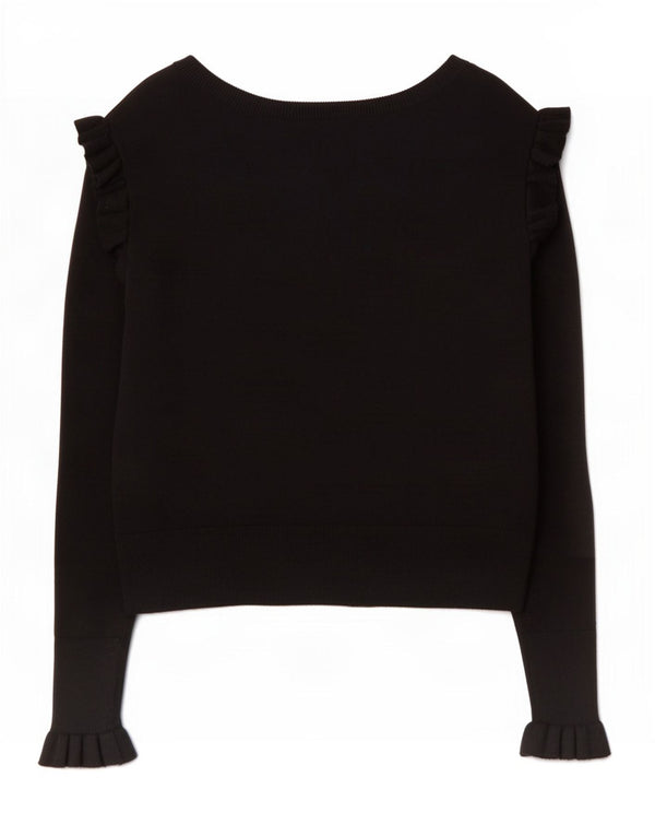 Zara Dame Cardigan Sweater UK 10 Small Black Viscose