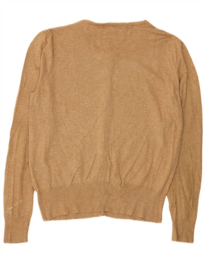 Marks & Spencer Dame Cardigan Sweater UK 14 Stor Beige Viscose