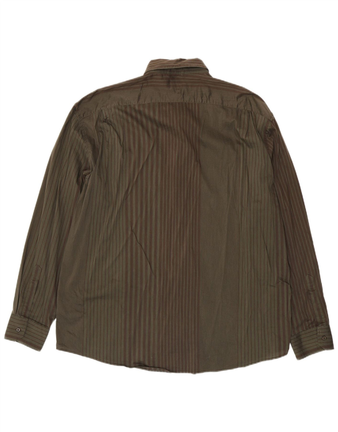 Trussardi Jeans Herreskjorte 3XL Khaki Stribet Bomuld