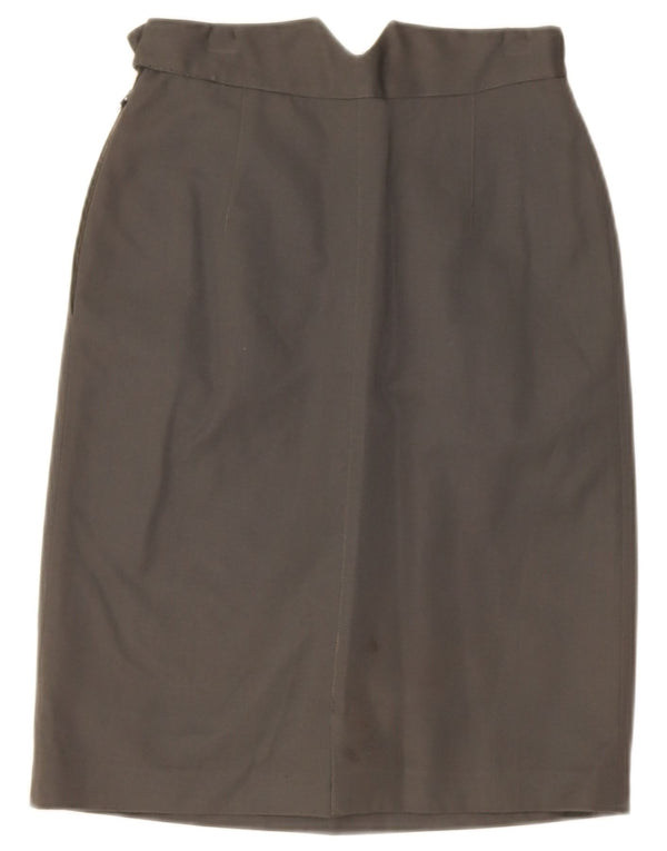 Emporio Armani Dame fastgjort lige nederdel IT 40 Small W26 Grå uld