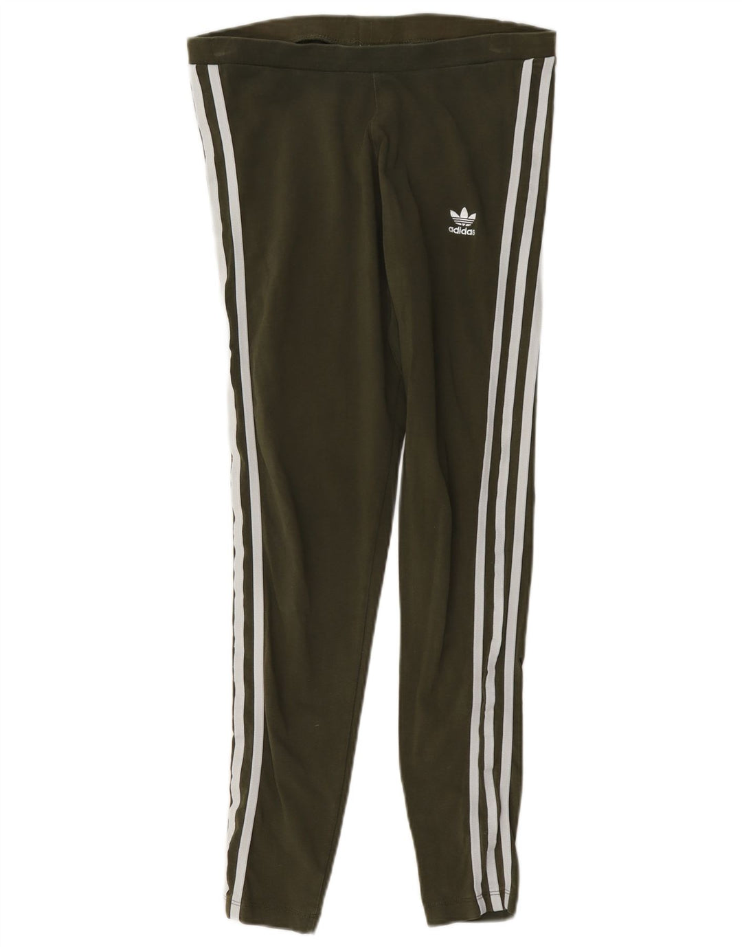 Adidas Dame Leggings UK 14 Medium Khaki Bomuld