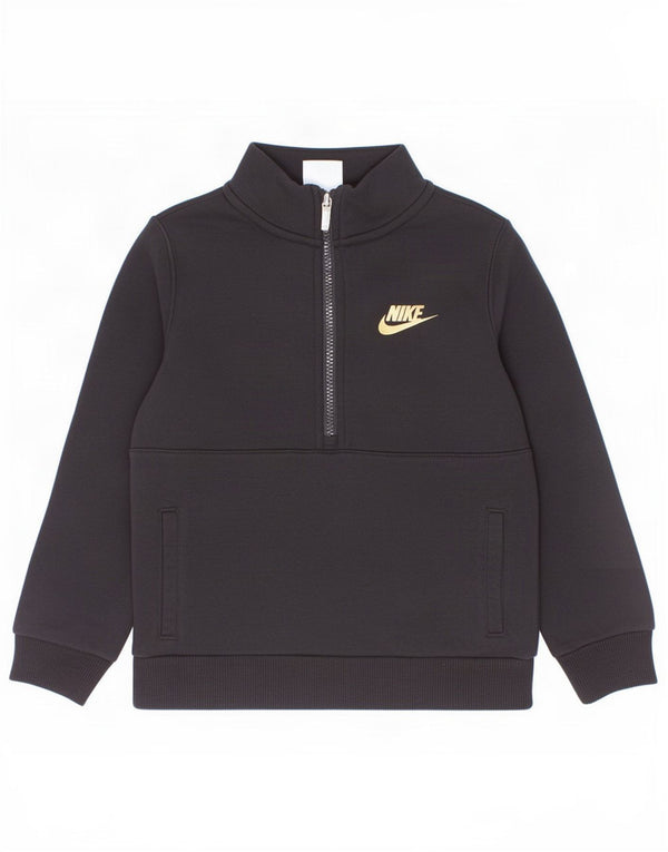 Nike Boys Sweatshirt med lynlås 6-7 år Stor sort bomuld