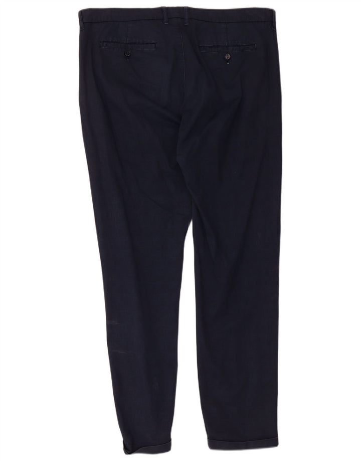 Fay Herre Slim Chino Bukser W38 L30 Navy Blue Check