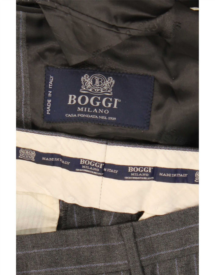 Boggi Herre 2-knapsdragt IT 48 Medium W31 L32 Grå nålestribet uld