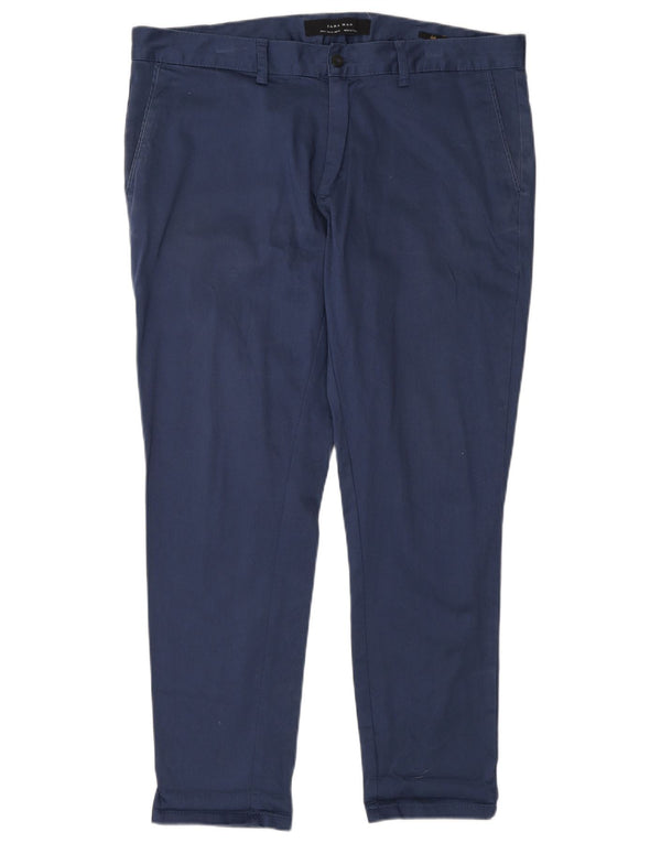Zara Herre Slim Chino Bukser EU 46 XL W36 L28 Marineblå