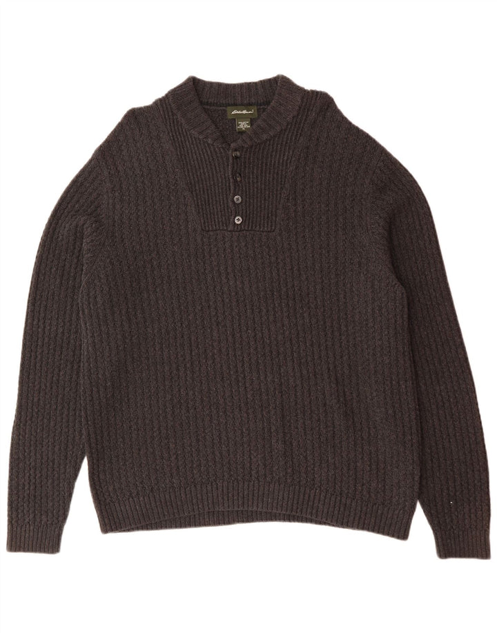 EDDIE BAUER Herre sweater med rund hals XL Grå bomuld
