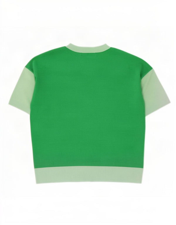 Marks & Spencer Dame V-hals sweater UK 8 Small Green Colourblock