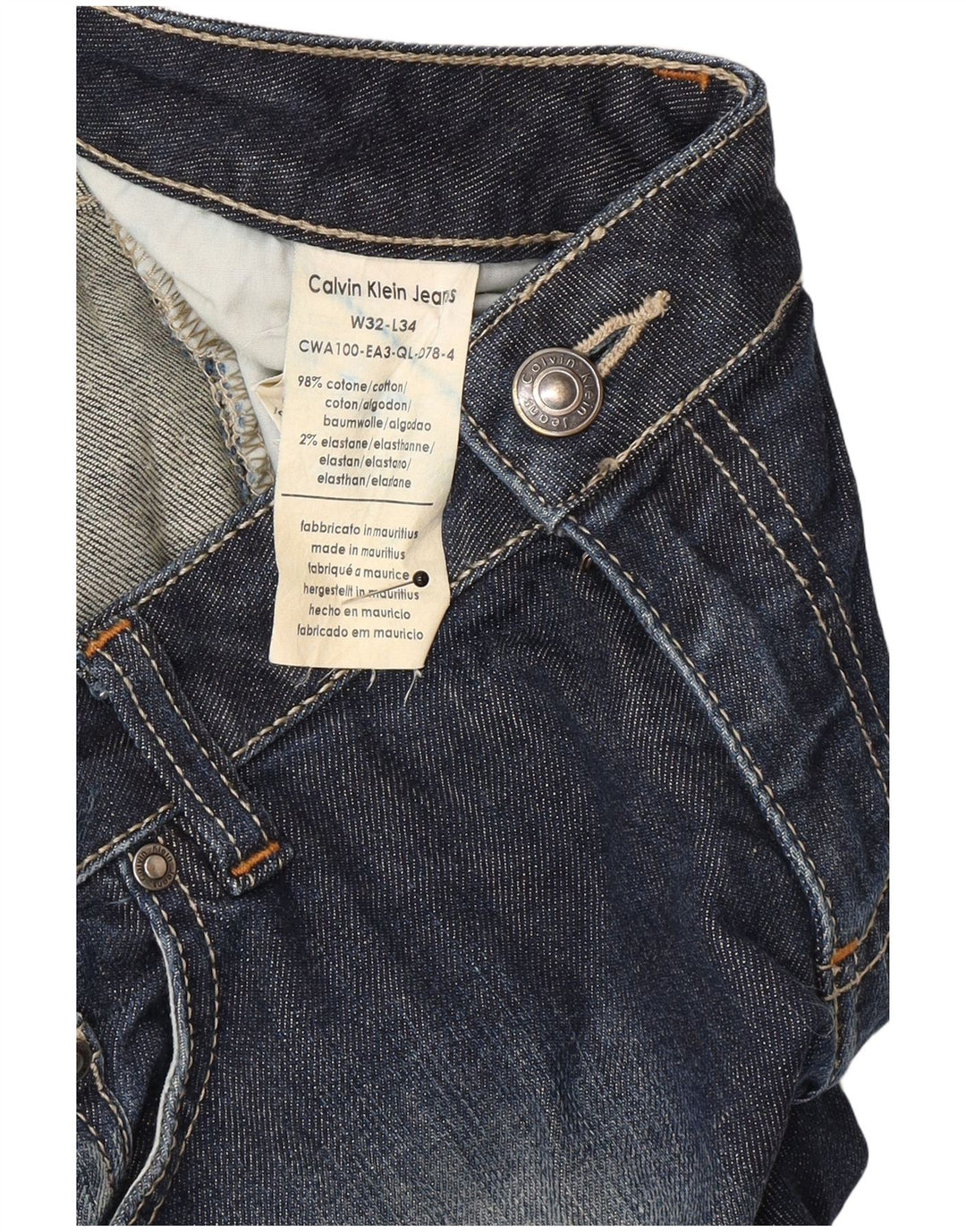 Calvin Klein Dame Bootcut Jeans W32 L34 Marineblå Bomuld