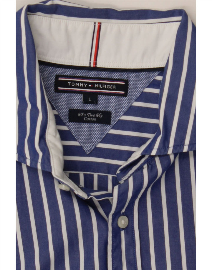 Tommy Hilfiger Herreskjorte Stor blåstribet bomuld