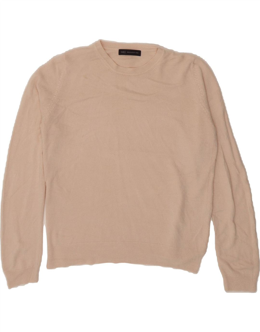 MARKS & SPENCER Womens Crew Neck Jumper Sweater UK 16 Large Beige Vintage Marks & Spencer and Second-Hand Marks & Spencer from Messina Hembry 