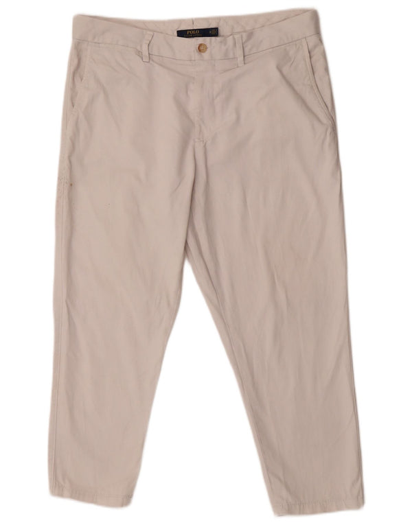 Polo Ralph Lauren Dame Capri Bukser US 10 Large W32 L23 Hvid Bomuld