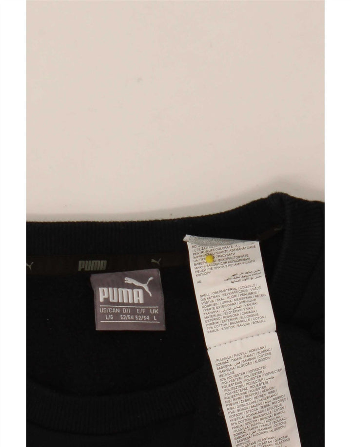 Puma Herre Grafisk Sweatshirt Jumper Stor Sort Bomuld