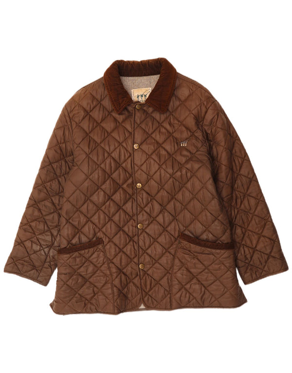 HENRY COTTONS Herre quiltet jakke UK 46 3XL Brun Nylon