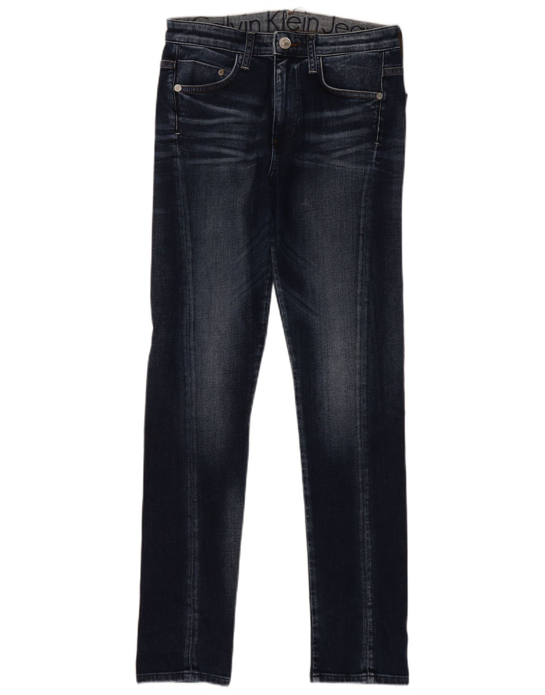 Calvin Klein Dame Slim Jeans W29 L30 Marineblå Bomuld