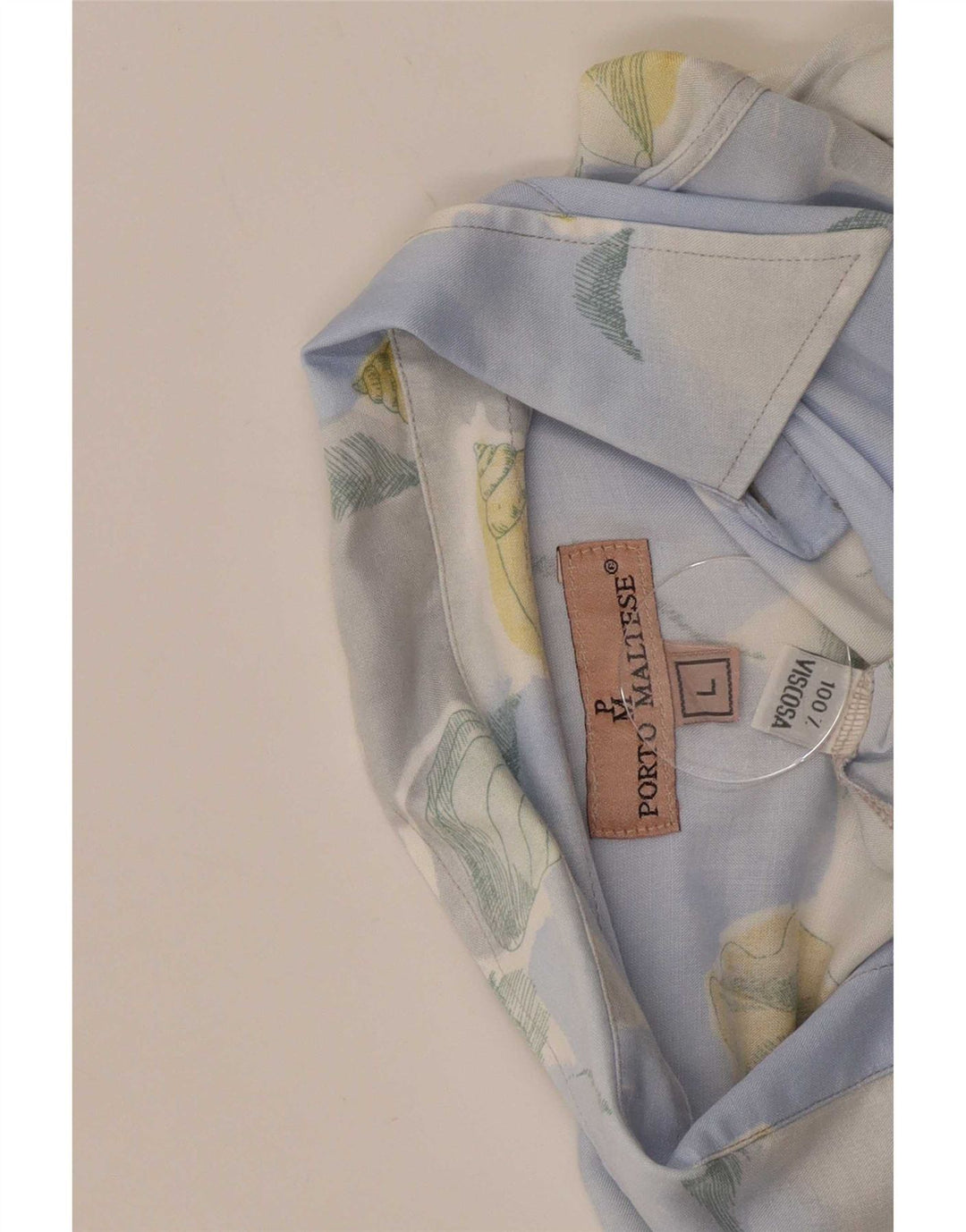 Vintage herreskjorte stor blå blomsterviscose