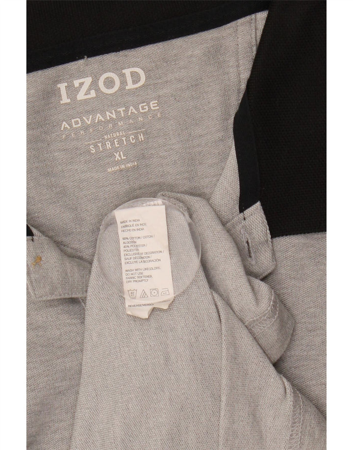 Izod Polo Shirt til mænd XL Grå Colourblock Bomuld