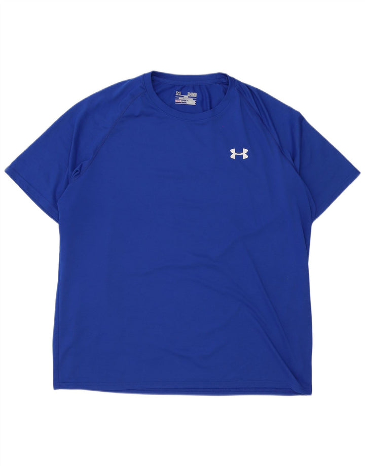 Under Armour Herre Heat Gear T-Shirt Top XL Blå Polyester