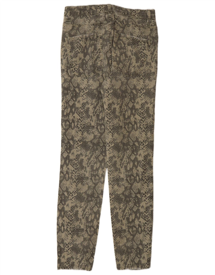 Zara Dame Slim Jeans EU 40 Medium W30 L28 Khaki Animal Print