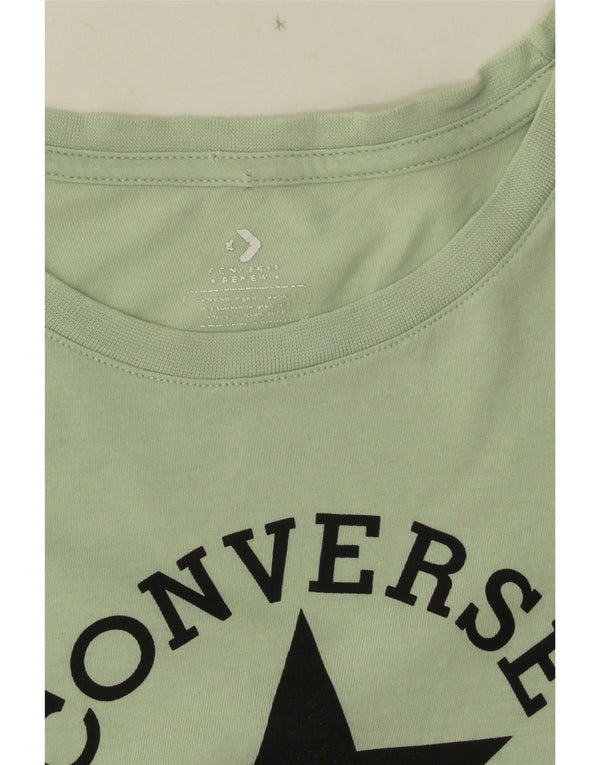 Converse Graphic T-Shirt Top UK 10 Small Green