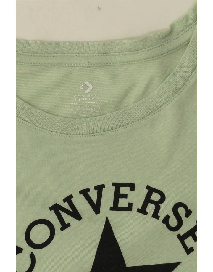 Converse Graphic T-Shirt Top UK 10 Small Green