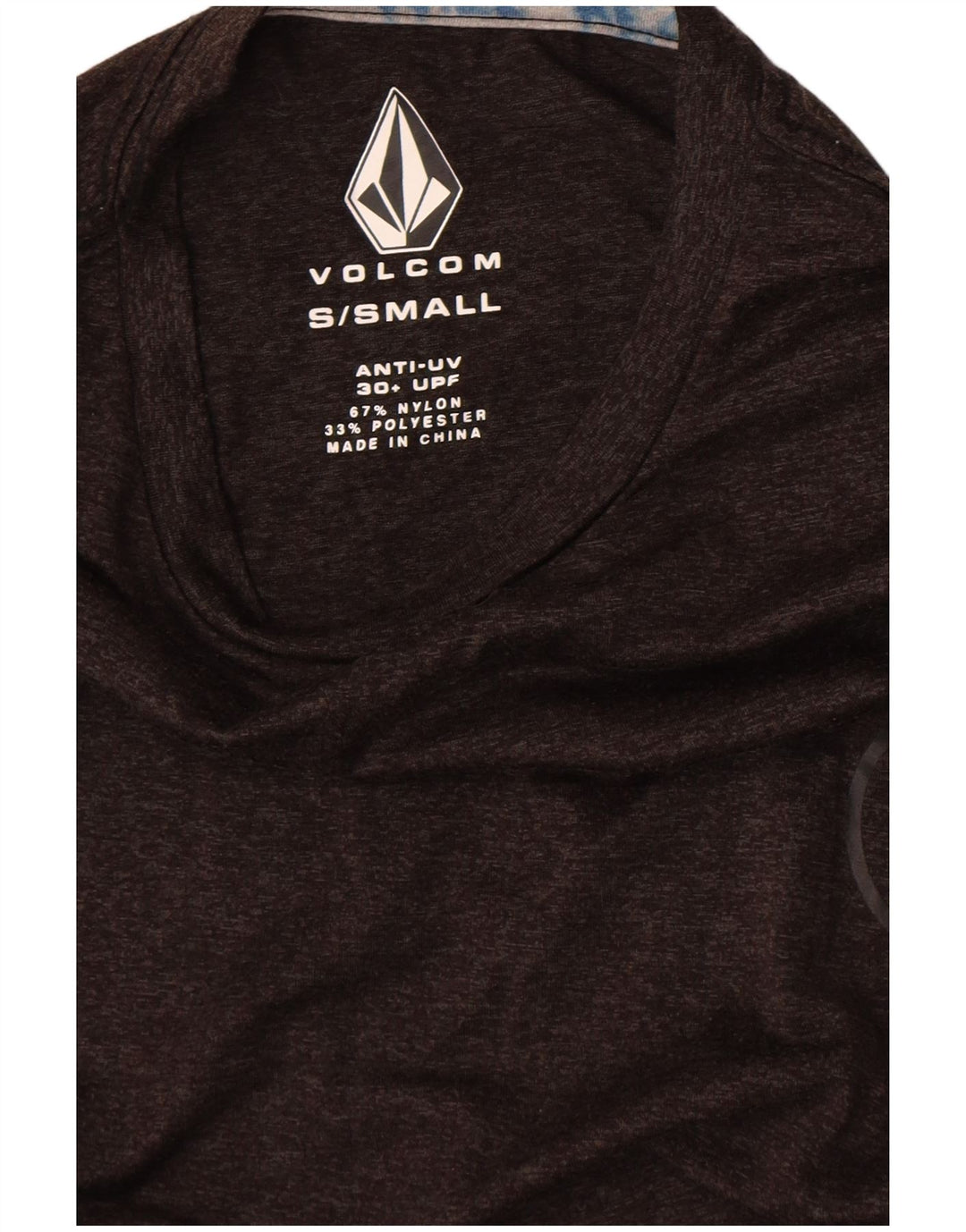 Volcom Herre T-Shirt Top Lille grå Flecked Nylon