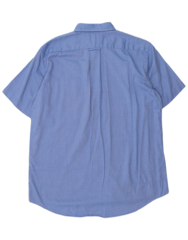 Lacoste Kortærmet Herreskjorte Størrelse 40 Medium Blå Bomuld