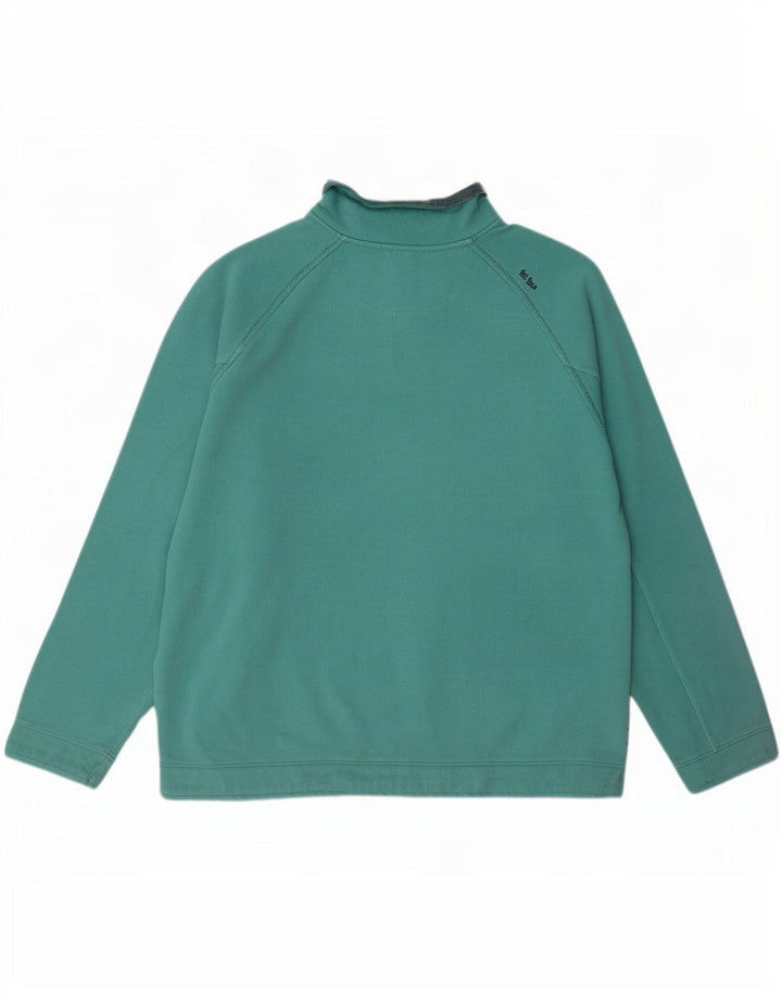 Fedt ansigt herre lynlås-hals sweatshirt XL turkis bomuld