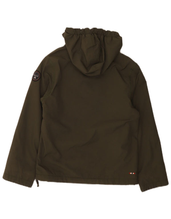 Napapijri Boys Geographic Graphic Anorak-jakke med hætte 9-10 år Khaki