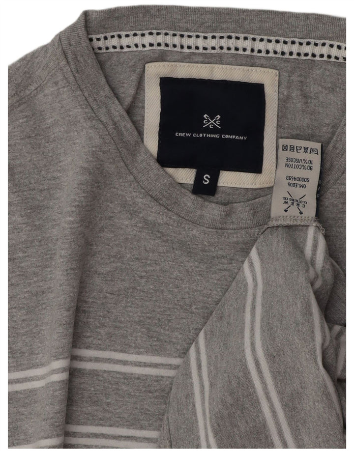 Besætningstøj Herre T-shirt Top Lille grå stribet bomuld