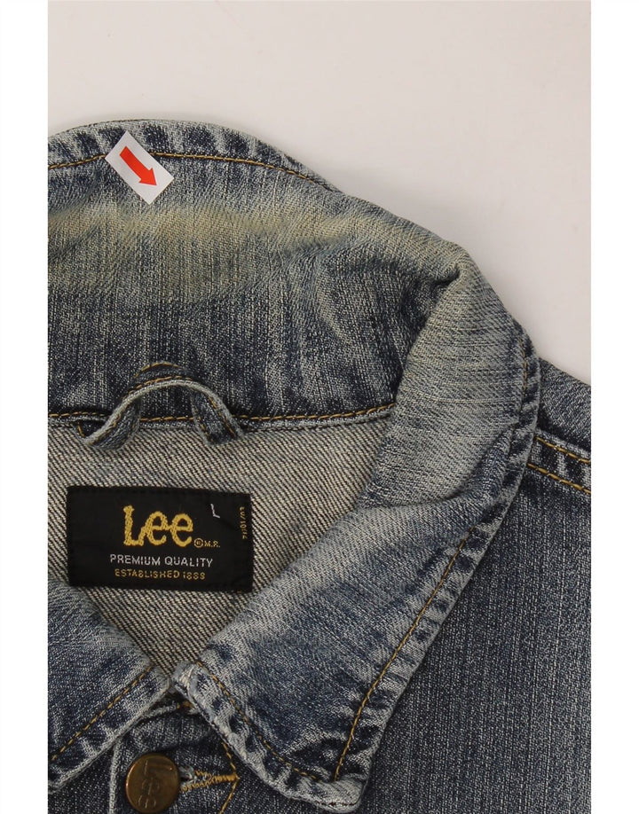 LEE Womens Denim Jacket UK 16 Large Blue Cotton