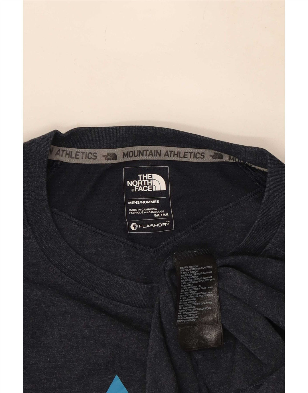 The North Face Herre grafisk T-shirt Top Medium Marineblå Bomuld