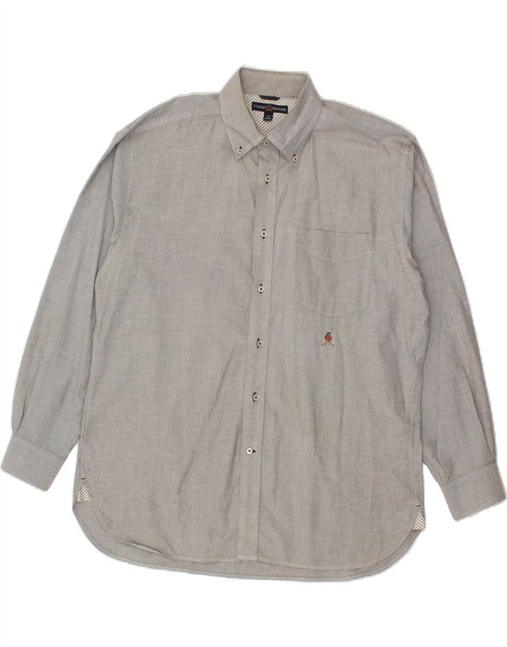 TOMMY HILFIGER Mens Shirt Large Grey Cotton Vintage Tommy Hilfiger and Second-Hand Tommy Hilfiger from Messina Hembry 