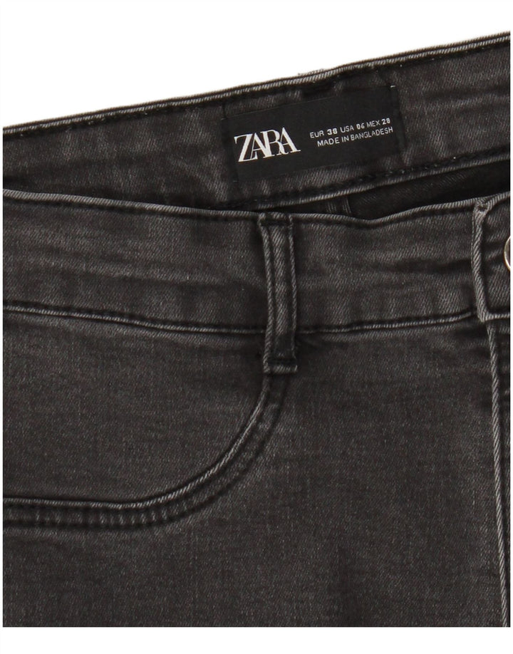 Zara Womens Distressed Cropped Jeans EU 38 Small W28 L25 Grå